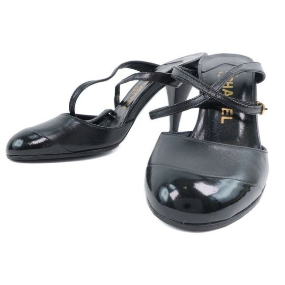 CHANEL Sandals black Calfskin/Patent leather Women - Picture 2 of 12